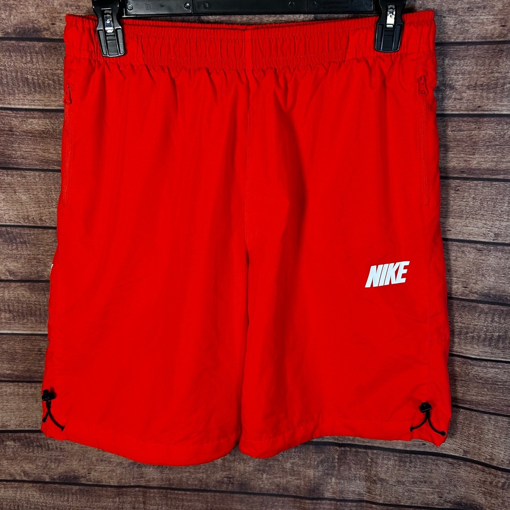 Nike Mens Red Mesh Lined Athletic Shorts Zipper Pockets XL 545426-640